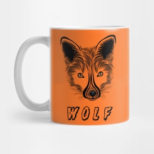 An Artwork For A Black Wolf ( Wild Animals ) Mug